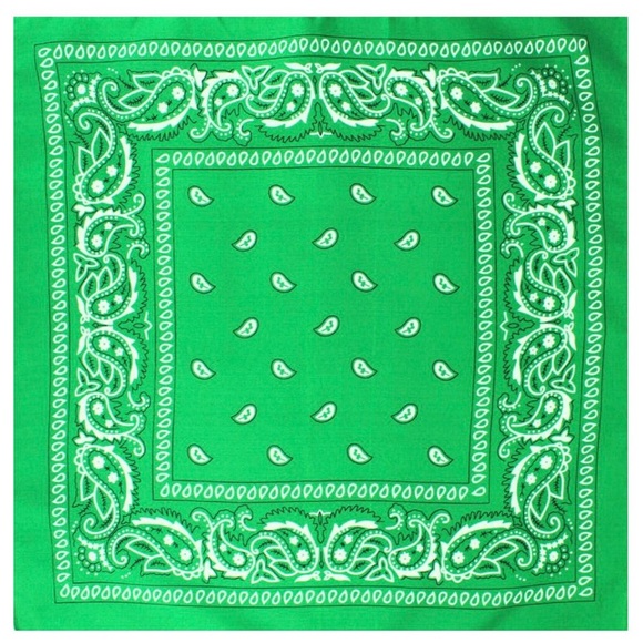 🆕 Bandana: Green Paisley Bandana Handkerchief Square, NWOP - Picture 1 of 4